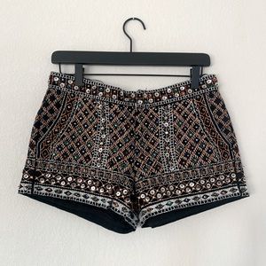 ZARA Embellished Tribal Shorts